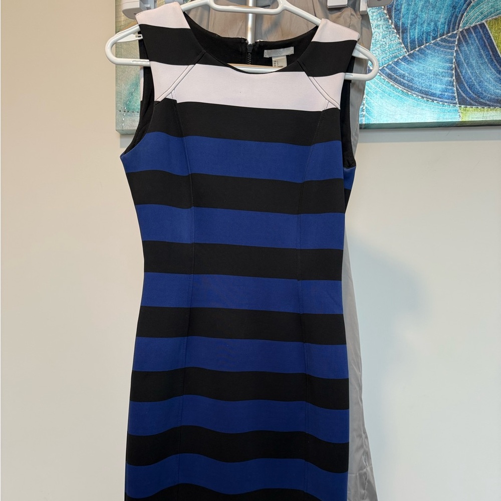 H&M Black and Blue Striped Dress